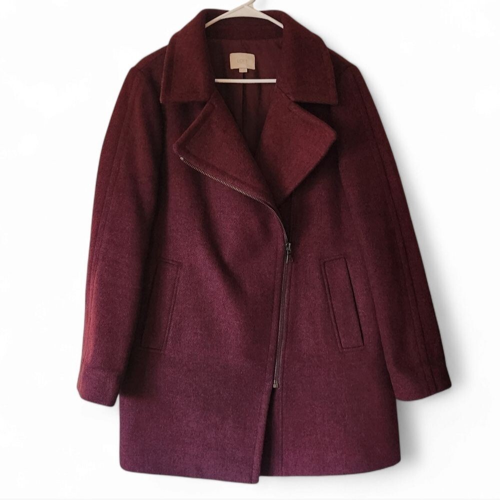 Loft Zip Burgundy Peacoat M - Picture 2 of 10